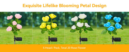 Color Changing Solar Powered Flowers Lights