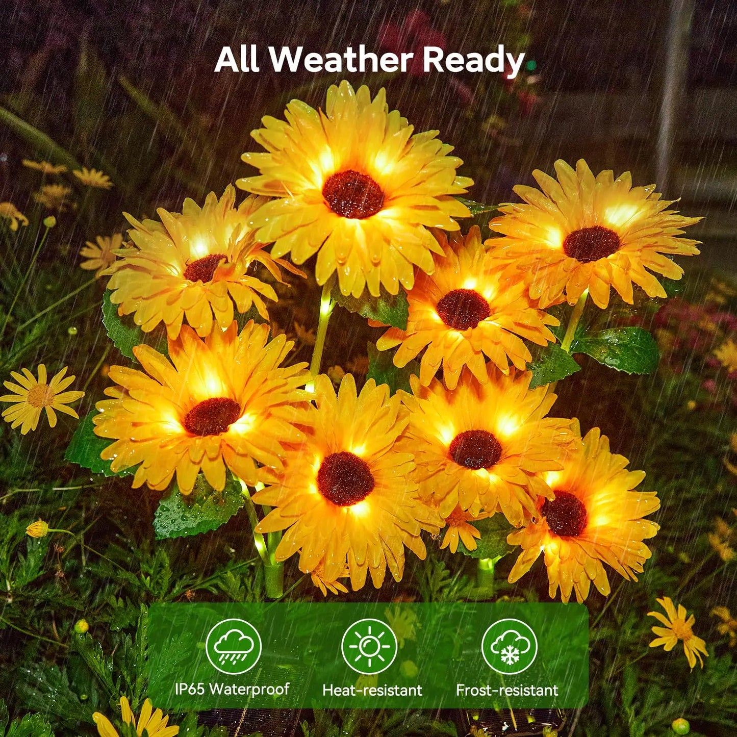 16 Glowing Daisy Flowers Solar Lights