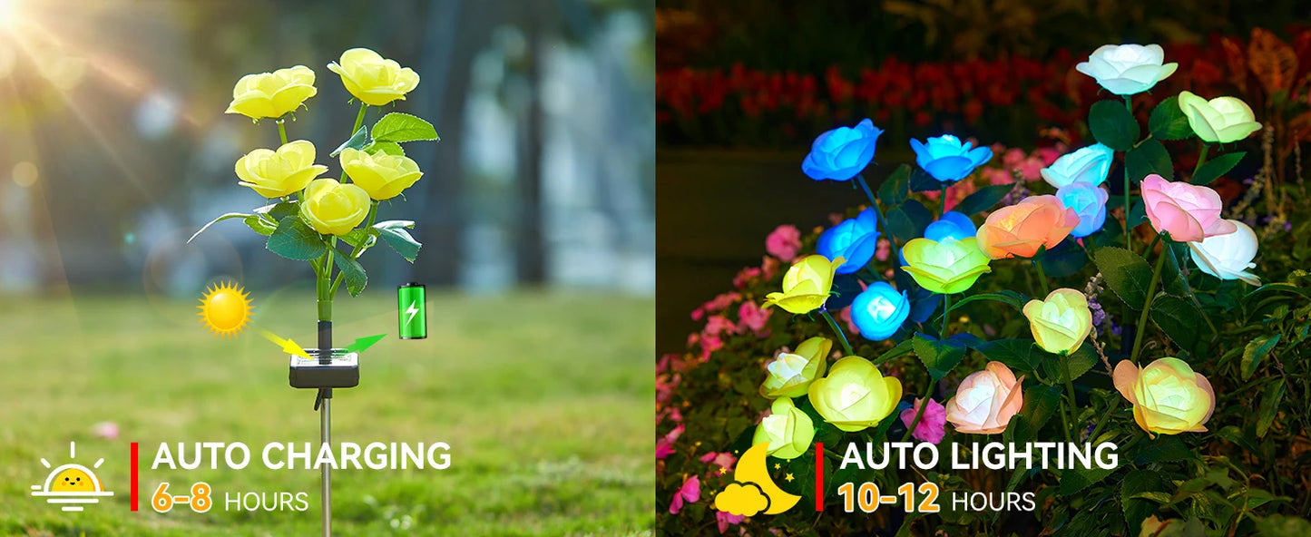 Color Changing Solar Powered Flowers Lights