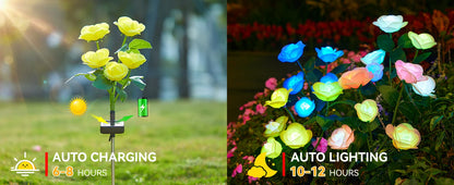 Color Changing Solar Powered Flowers Lights