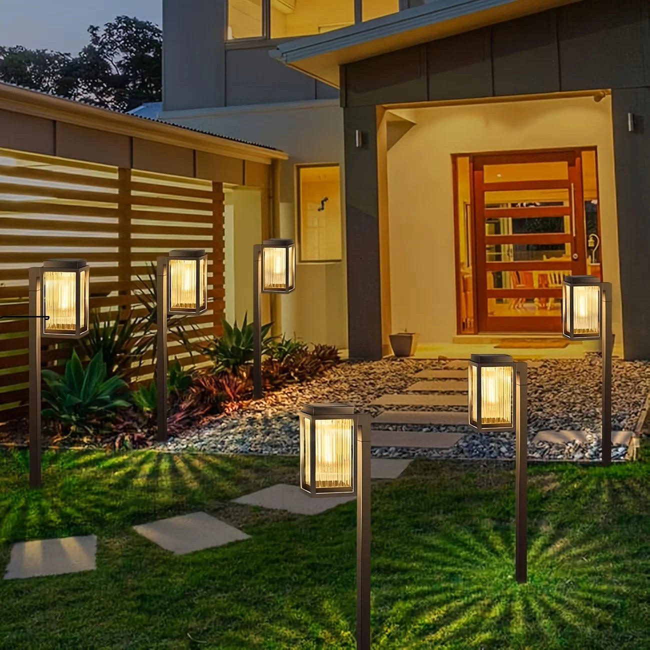 2/6 Pack Solar Pathway Garden Lights