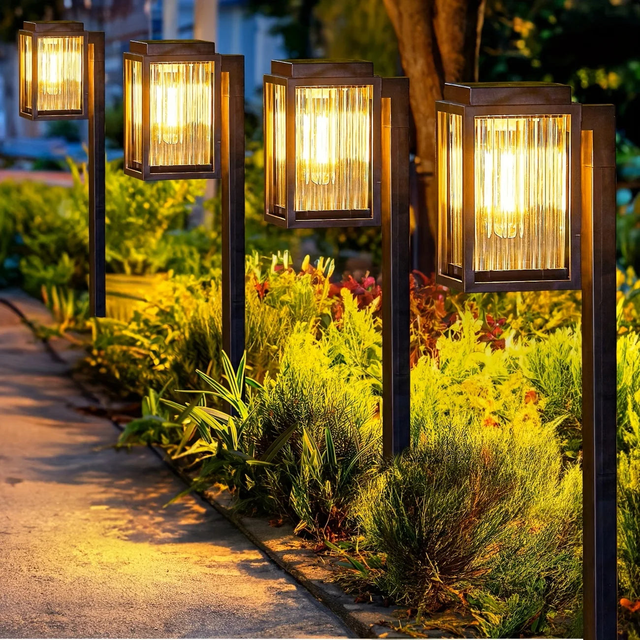 2/6 Pack Solar Pathway Garden Lights
