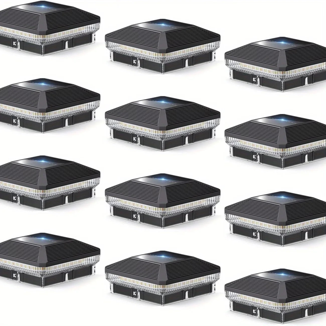 6/12 Pack Solar Post Cap Lights with 3 Modes
