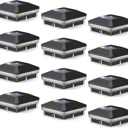 6/12 Pack Solar Post Cap Lights with 3 Modes