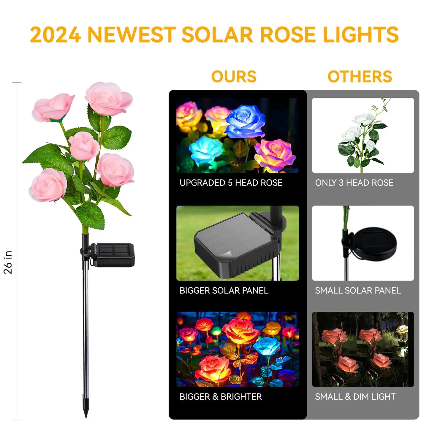 Color Changing Solar Powered Flowers Lights