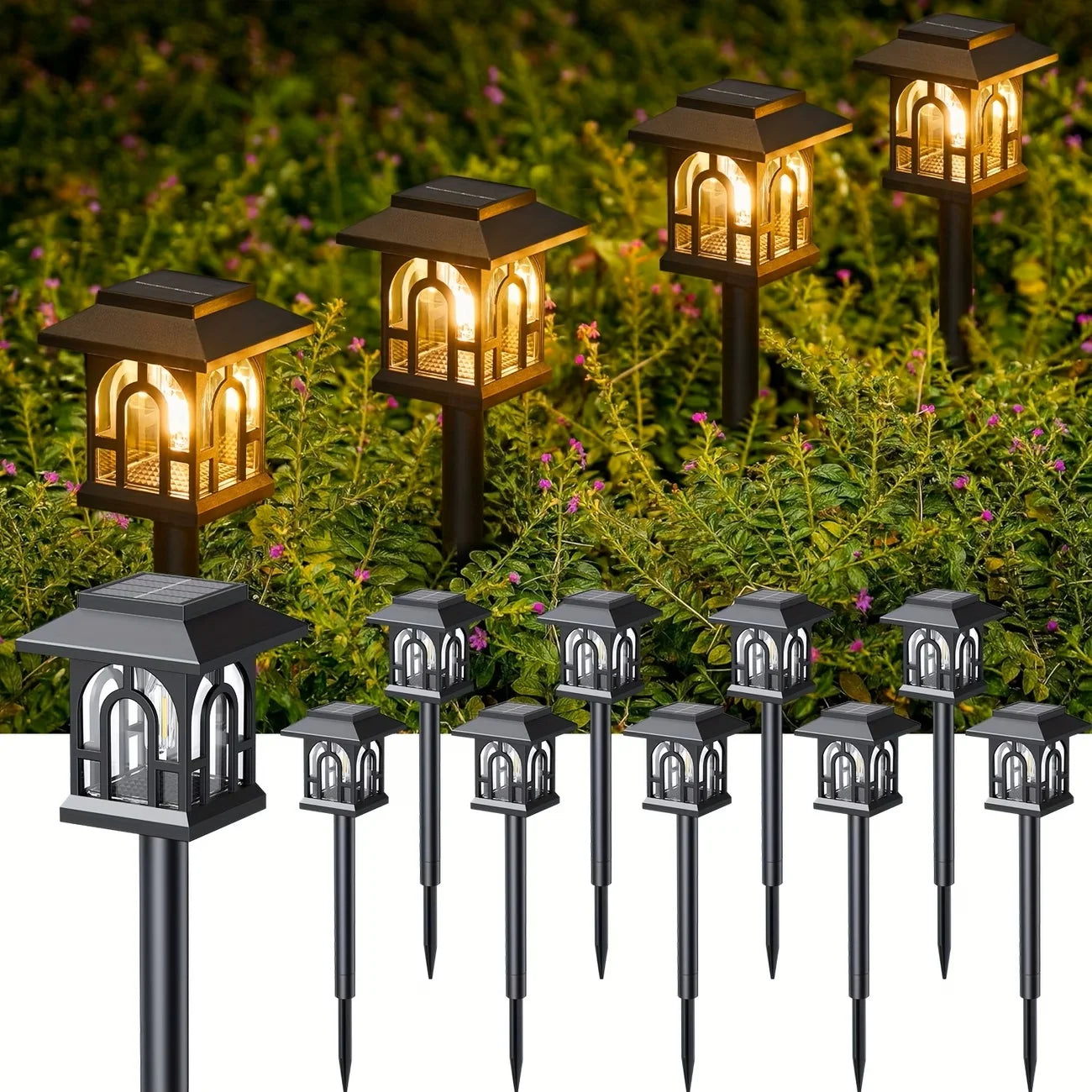 10Pack Solar Pathway Lights