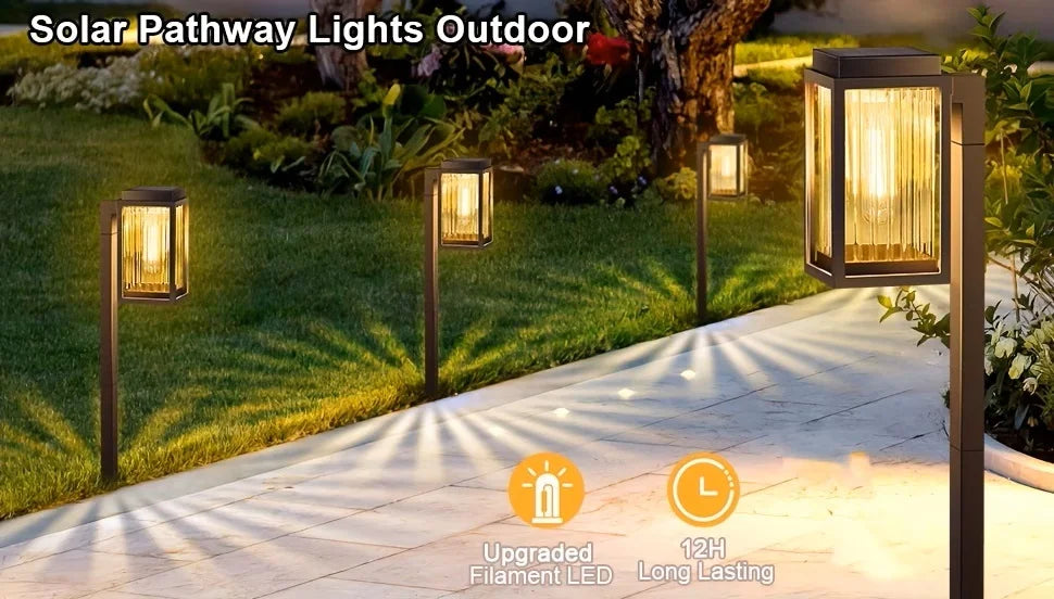 2/6 Pack Solar Pathway Garden Lights