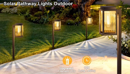 2/6 Pack Solar Pathway Garden Lights