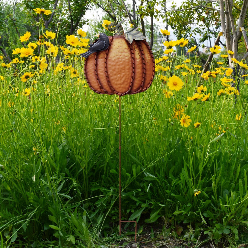 Harvest Pumpkin Garden Stake