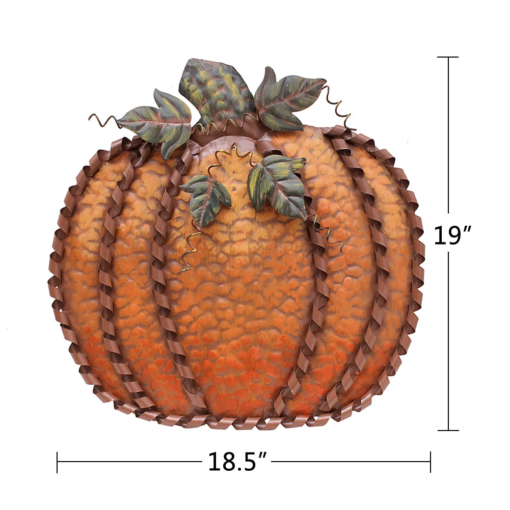 19" Height Metal Fall Pumpkin Decor