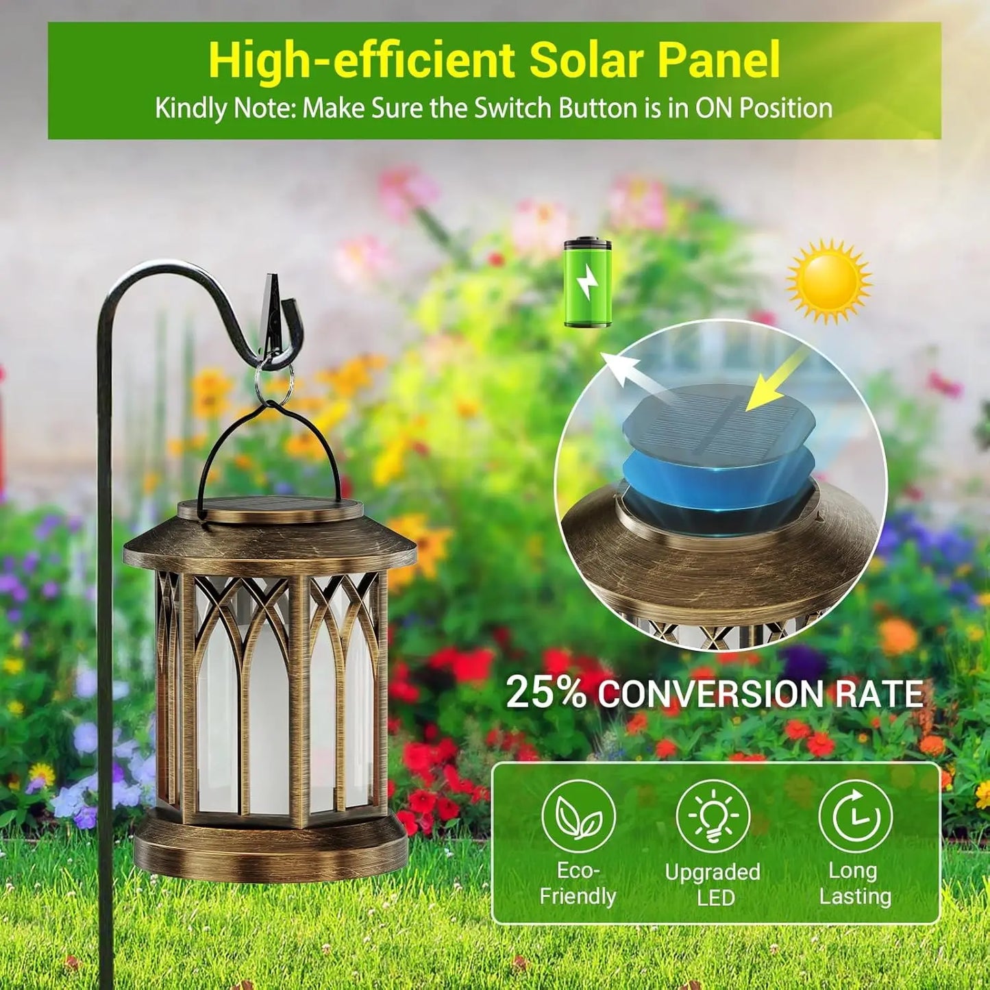 Waterproof Flickering Flame Solar Lantern