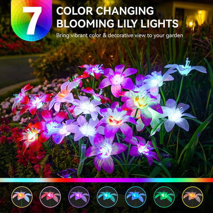 Color Changing Waterproof Solar Lily Flower Light