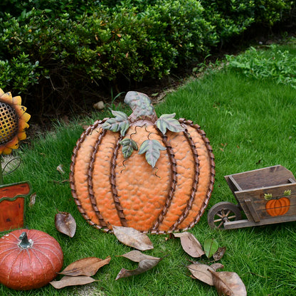 19" Height Metal Fall Pumpkin Decor