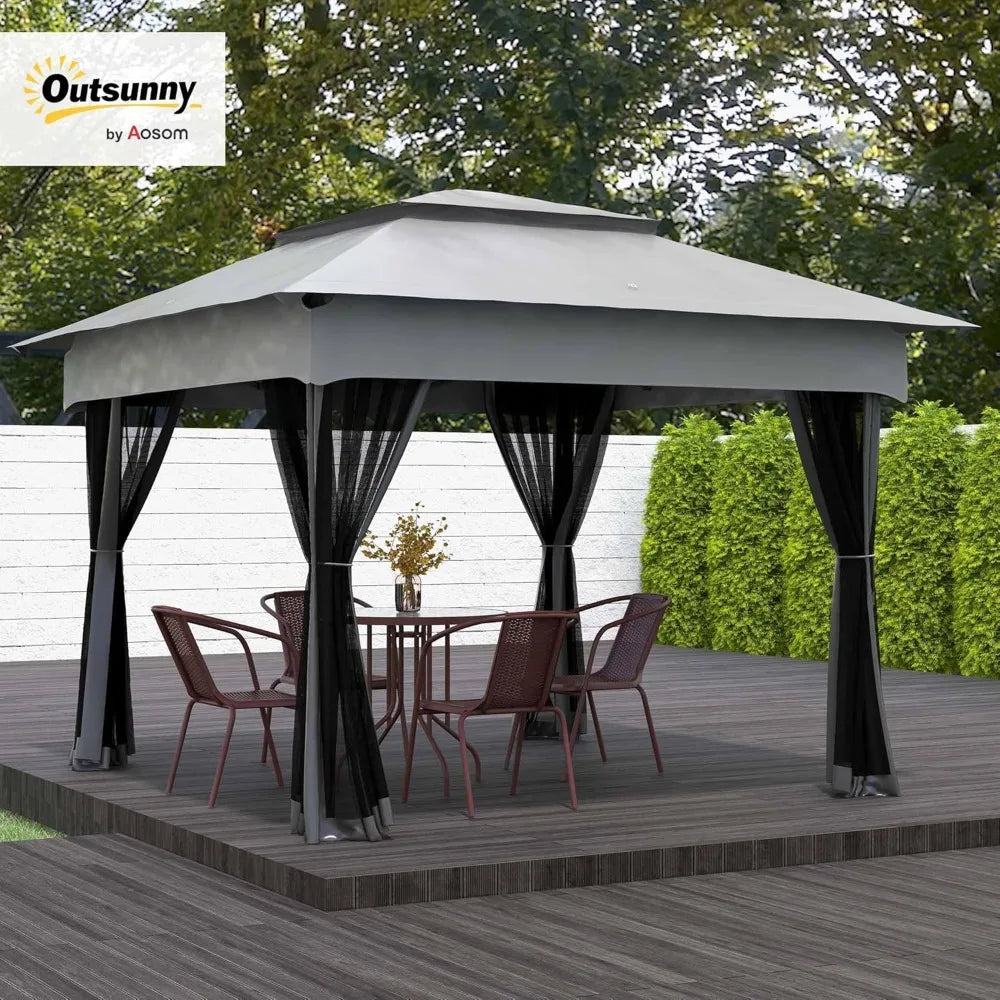 11' x 11' Pop Up Canopy with Removable Zipper Netting