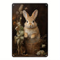 Vintage Bunny Metal Wall Art
