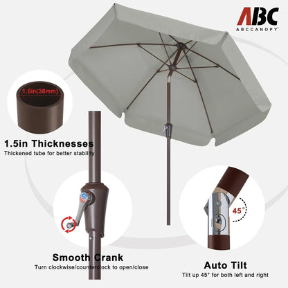 7.5ft Scalloped Patio Umbrella with Tilt and Crank