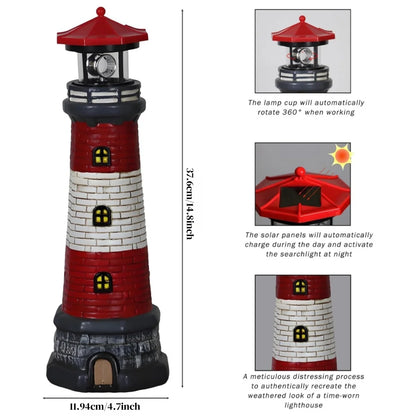 Solar Lighthouse statue decorative light