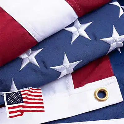 Embroidered American Flag Durable Waterproof Oxford Fabric Brass Grommet For Indoor And Outdoor