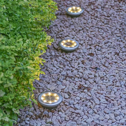 8 Pcs 8LED Solar Power Disk Light