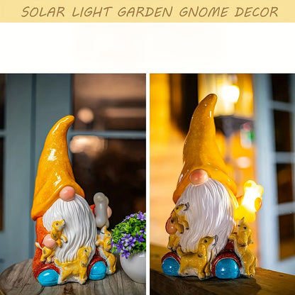 Garden Gnome Statue with Solar Lights