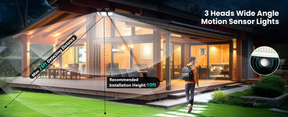 3 Pack Outdoor Solar Motion Sensor Security Lights