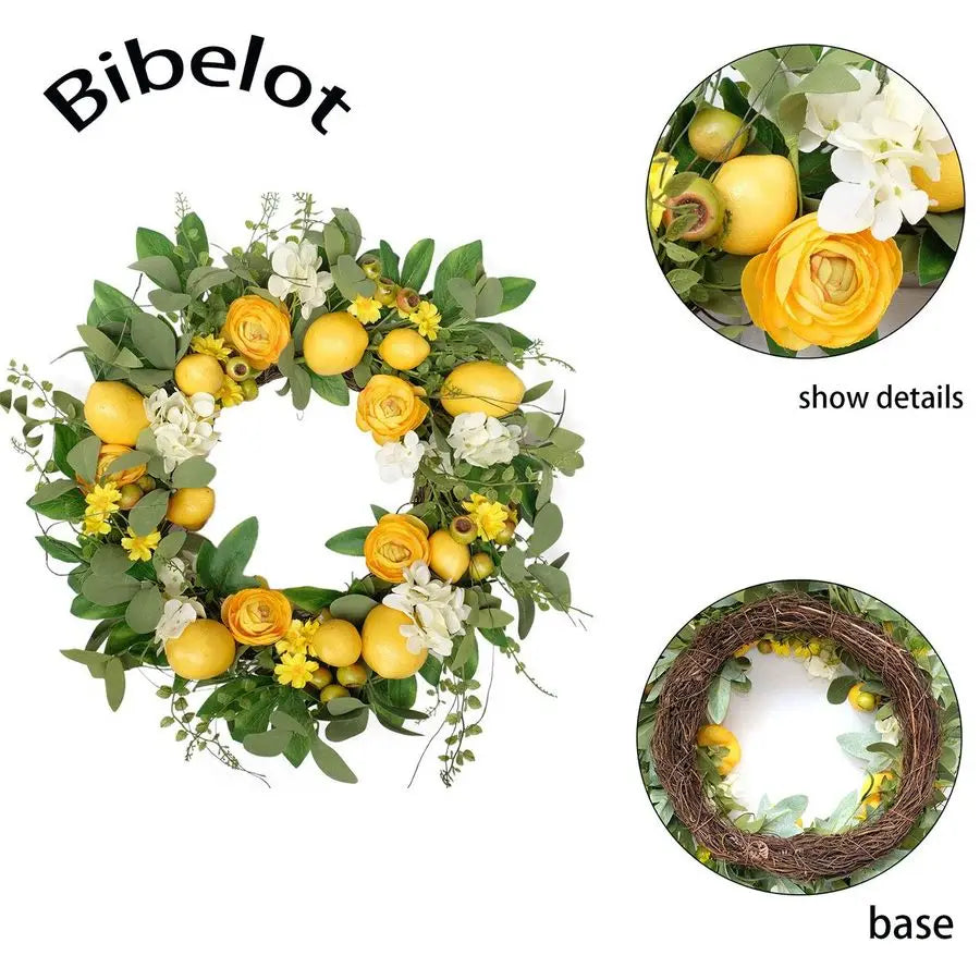20 inch Artificial Lemon Wreath