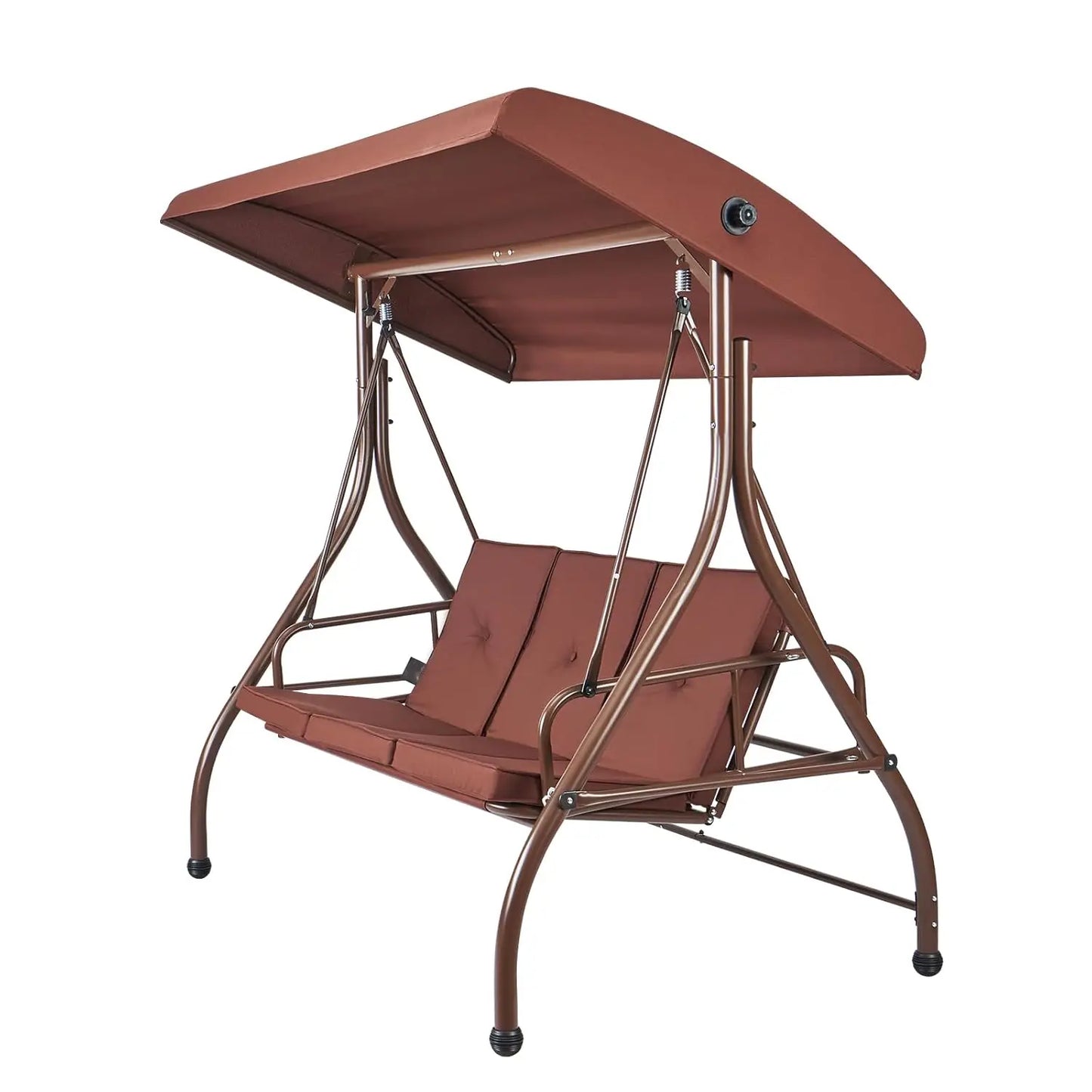 3-Seat Patio Swing Chair, with Removable Thick Cushions