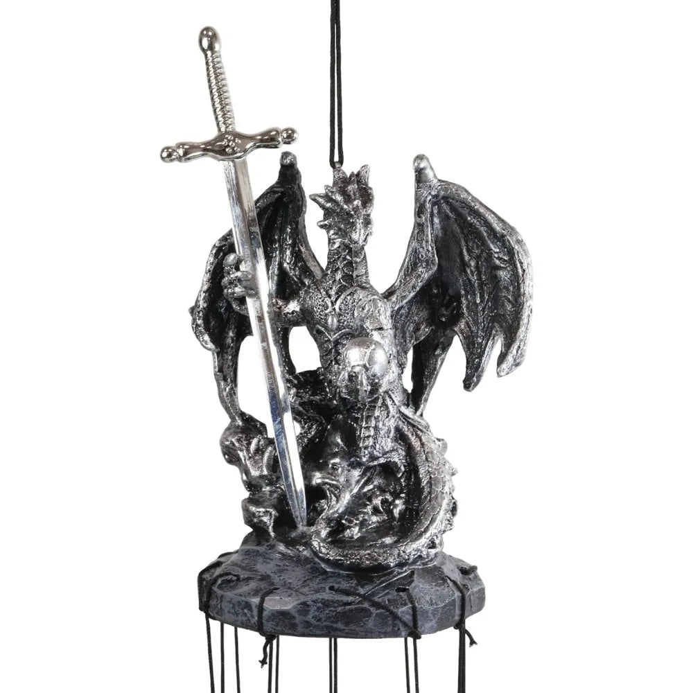 medieval dragon figurine wind chime