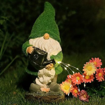 Garden Gnomes Statue w/Solar LED Lights