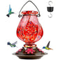 Hand Blown Glass Hummingbird Feeders for Outdoors