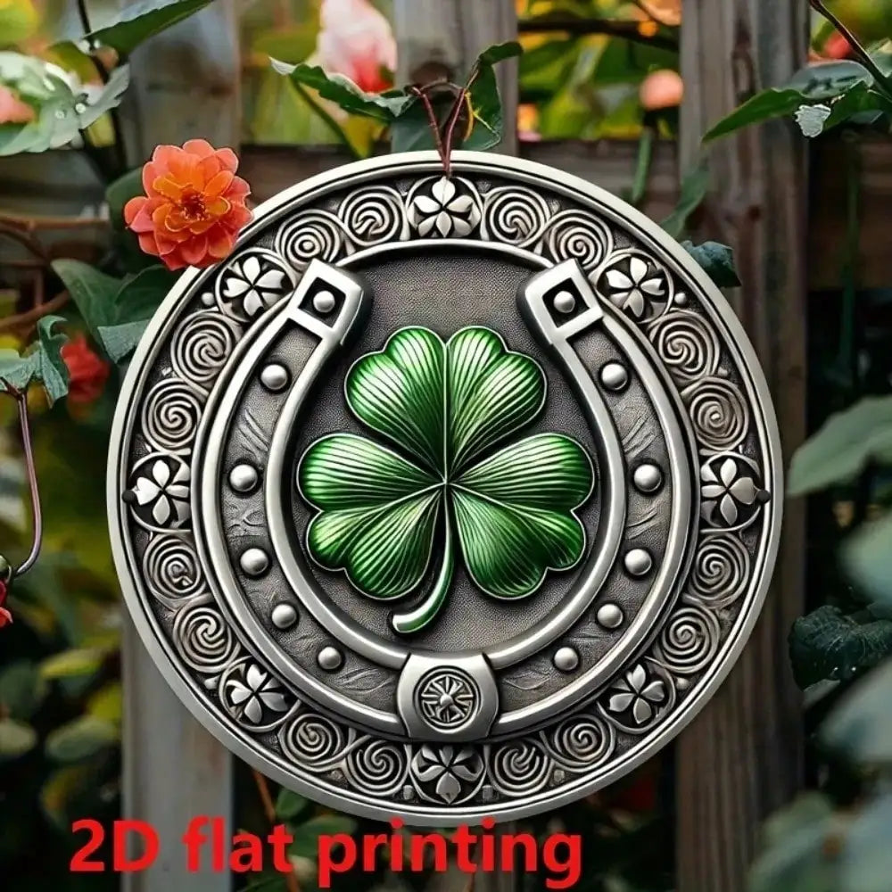 St. Patrick's Day Rustic Horseshoe & Shamrock Iron Wall Art
