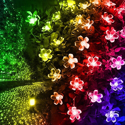 50LED Solar Power Cherry Blossom Fairy String Lights