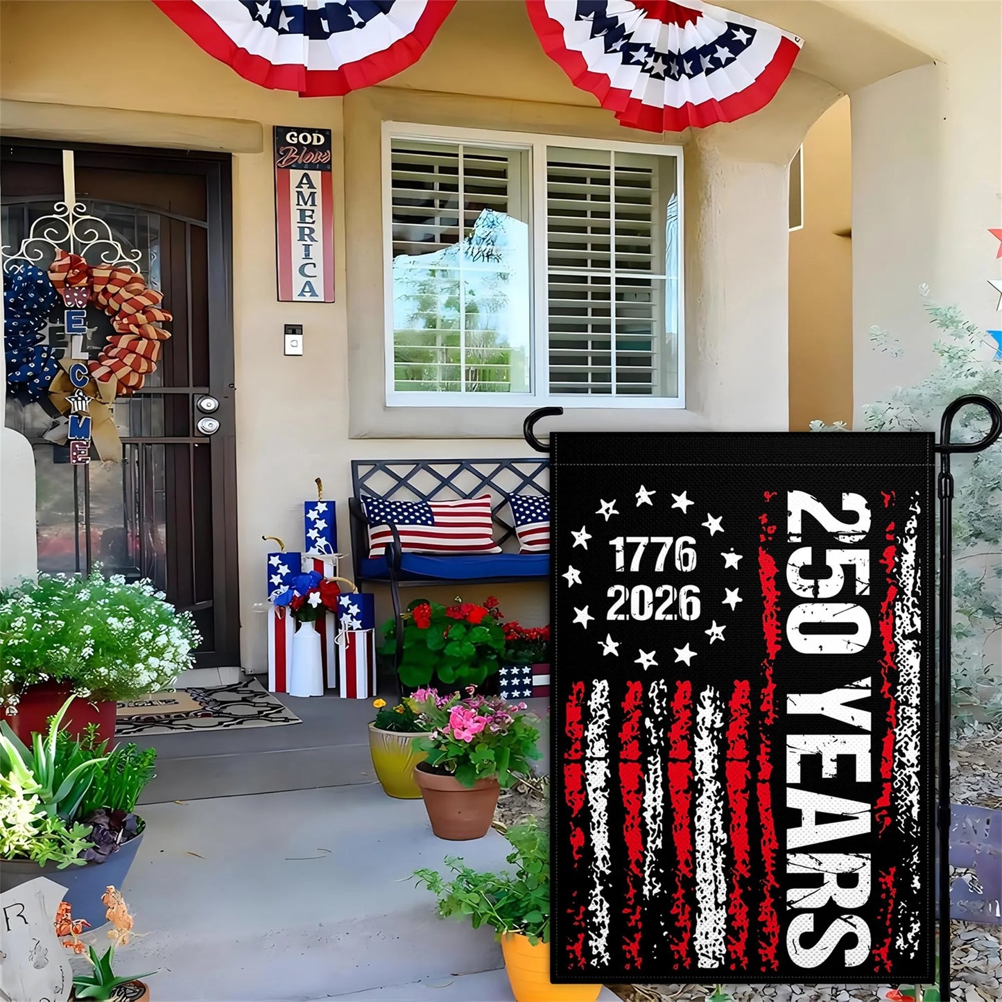 250 Years America Garden Flag