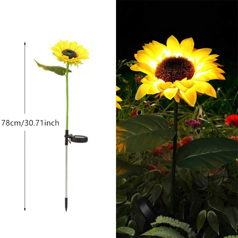Solar Sunflower Lights Garden Stake