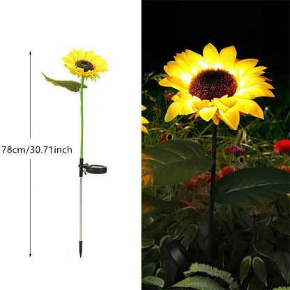 Solar Sunflower Lights Garden Stake
