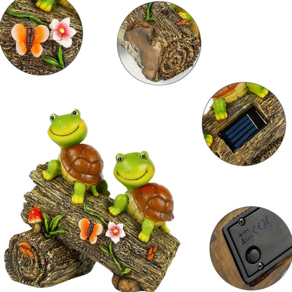 Resin Solar Turtle Garden Figurines