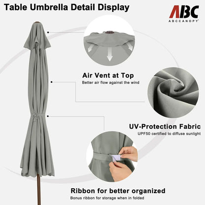 7.5ft Scalloped Patio Umbrella with Tilt and Crank