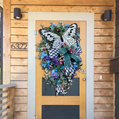 Spring Rose Butterfly Wreath