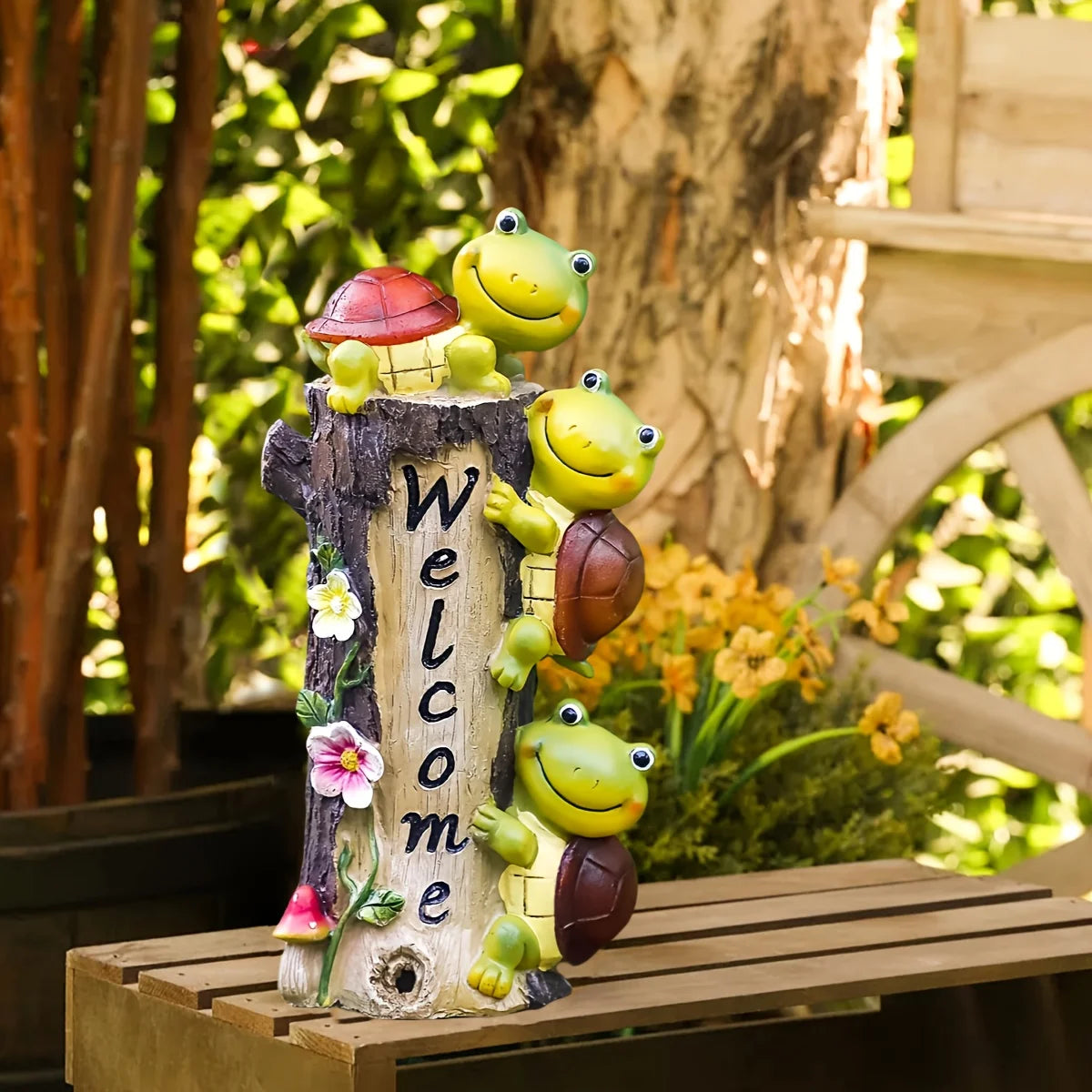 Cute Turtles Statues with Solar Lights