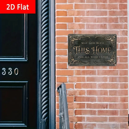 "God Bless This Home" Metal Wall Decoration