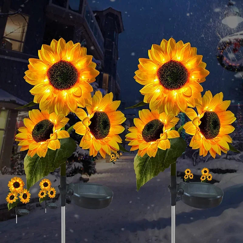 Solar Sunflower Lights Garden Stake