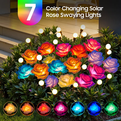 2/4 Pack Solar Rose & Firefly Swing Lights