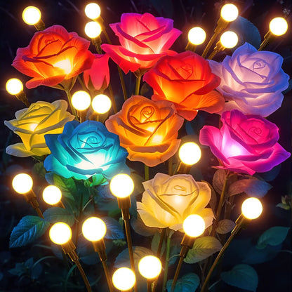 2/4 Pack Solar Rose & Firefly Swing Lights