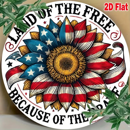 American Flag 8x8 Inch Metal Sign