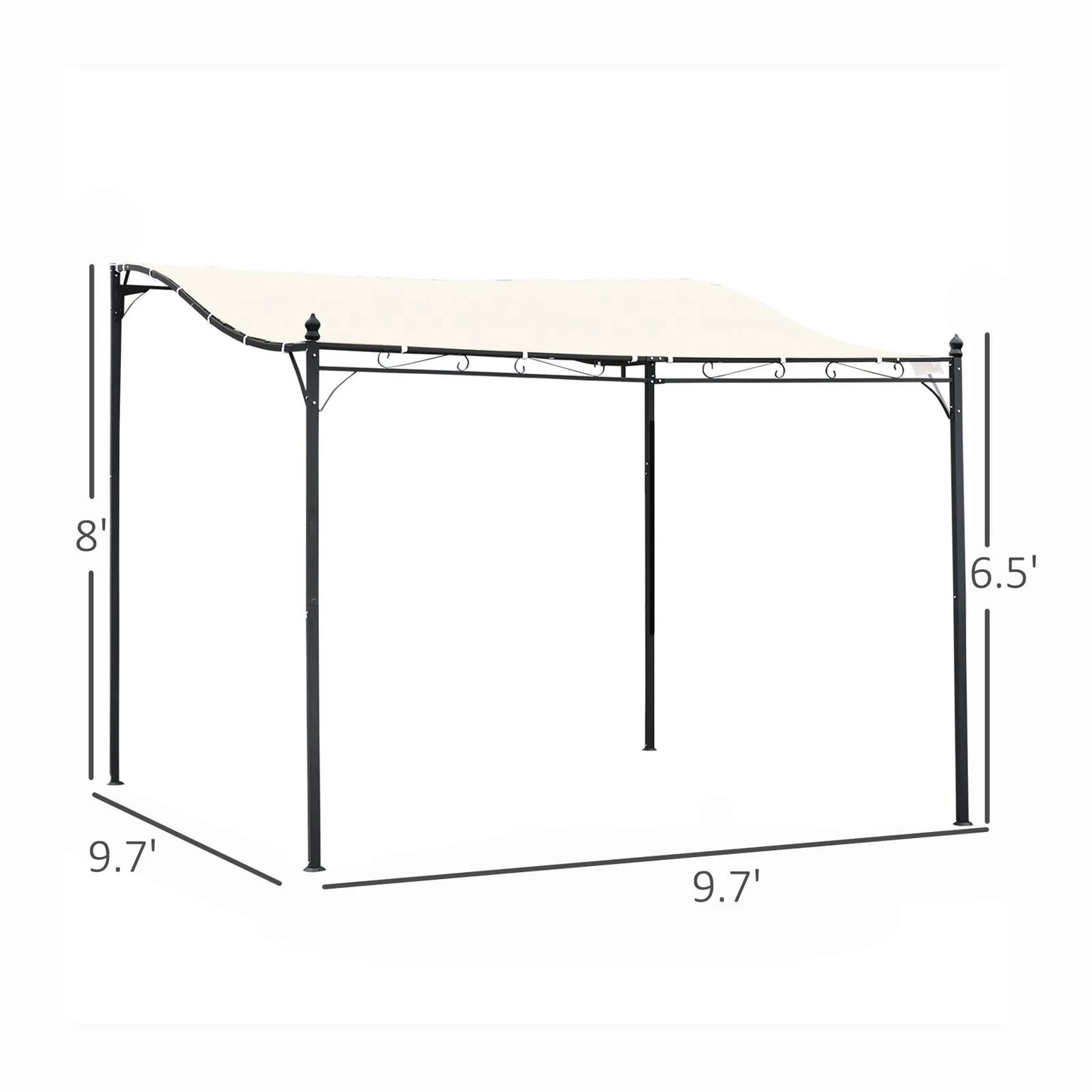 10' X 10' Steel Outdoor Pergola Gazebo