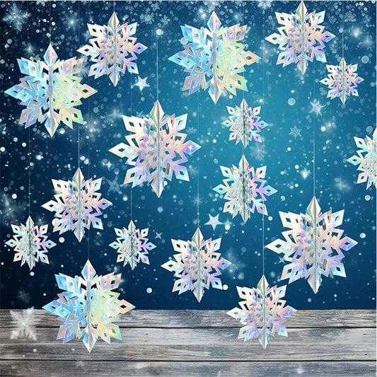 Snowflake Decor 3D Paper Snowflake Hanging Ornaments