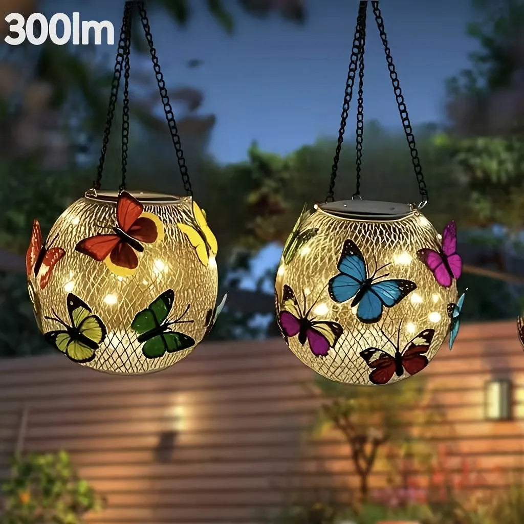2pc Solar Butterfly Mesh Light