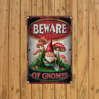 Vintage Gnome Metal Sign