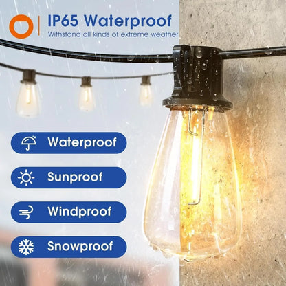 150FT LED Outdoor String Lights Waterproof Shatterproof Patio Lights