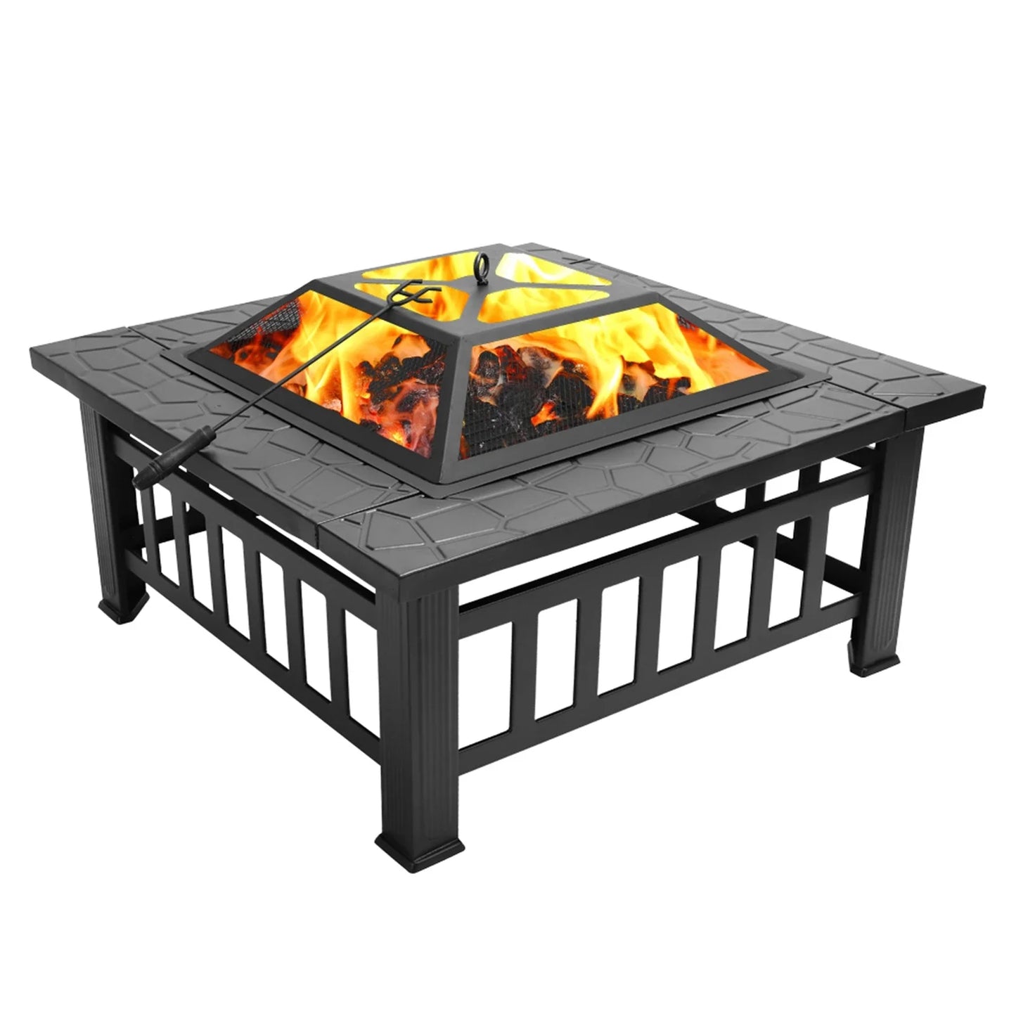 Portable Metal Fire Pit with Accessories